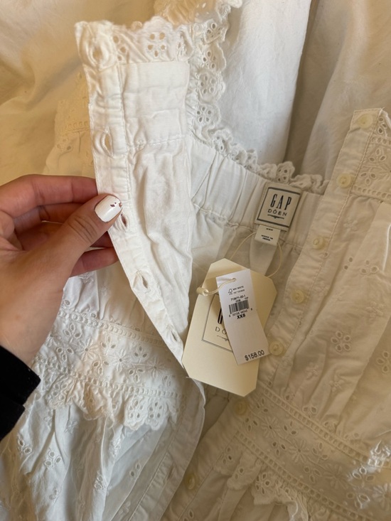 GAP White Eyelet Maxi Dress with Smocked Bodice x Doen - Picture 4 of 5